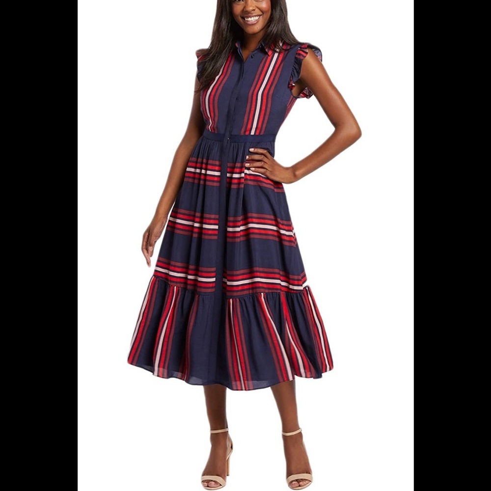 Draper James Collection Striped Midi Shirtdress